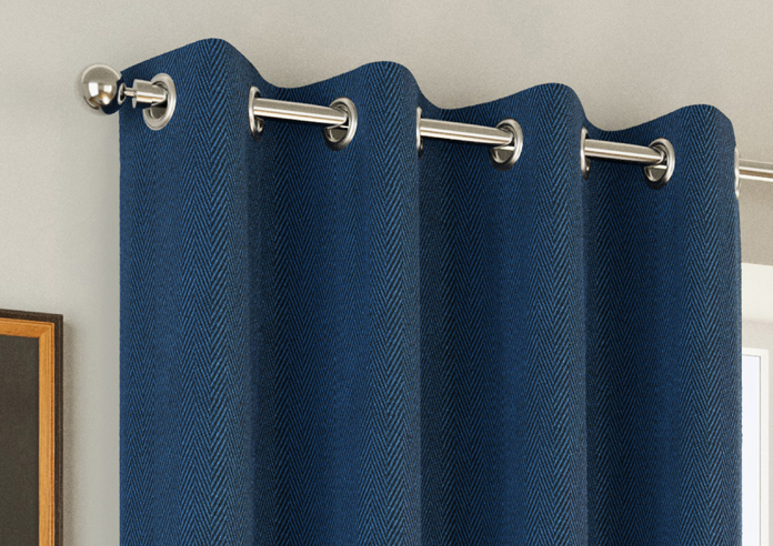 Chester (Blackout) Eyelet, Navy - Ready Made Curtains - Image 9